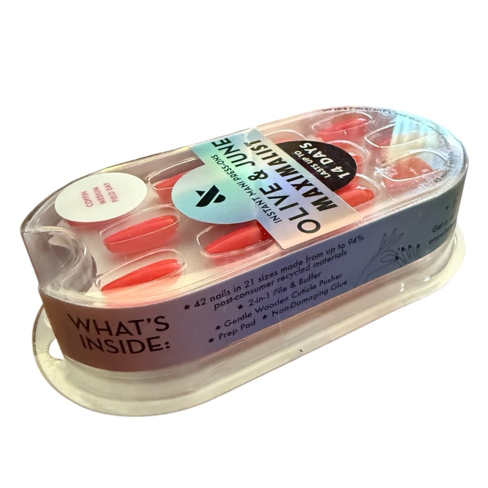 Olive & June Instant Mani Press-On Nails Coffin Medium Field Day NWT - Picture 4 of 6